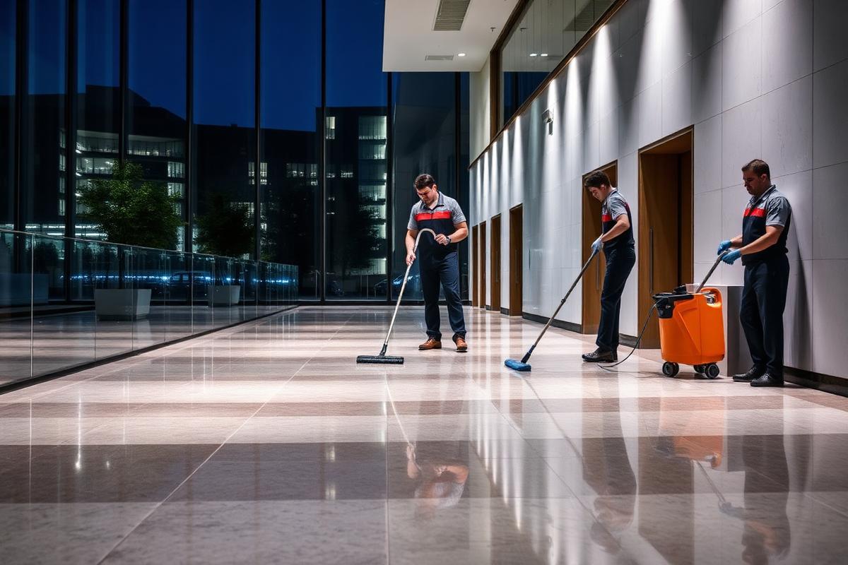 Daily office cleaning across a three-building campus